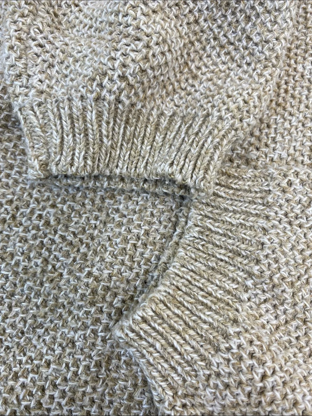 Oscar de la Renta Men's Beige Knit Henley Sweater Rugged Preppy Grandpacore USA